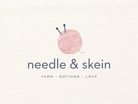 Knit Logo Design, Yarn Logo Design, Thread Logo Design, Needle And Thread Logo, Needle Logo Design, Knitting Logo Design, Crochet Branding, Needle Logo, Tattoo Logo Design