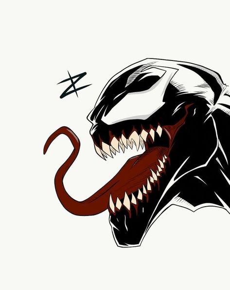 How To Draw Venom, Venom Drawing, Venom Pictures, Marvel Tattoo Ideas, Venom Tattoo, Marvel Art Drawings, Venom Art, Venom Comics, Desain Quilling