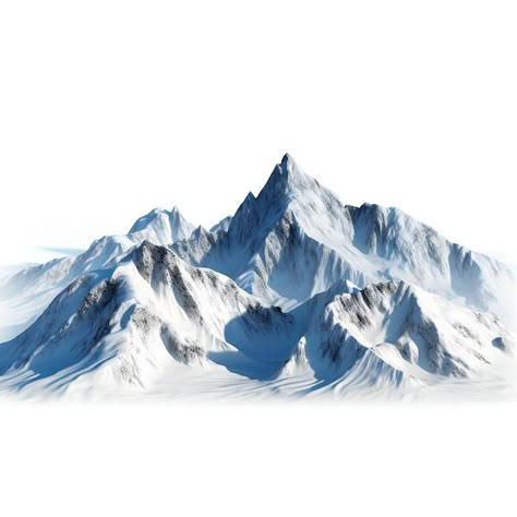 Photo snowy mountains peak on white back... | Premium Photo #Freepik #photo #everest #mount-everest #ice-mountain #snow-mountain Mountain Png Nature, Snow Mountain Art, Ice Mountain Wallpaper, Snow Mountain Background, Sticker Laptop Aesthetic, Snowy Mountain Painting, Mountain With Snow, Space Gadgets, Background Mountain