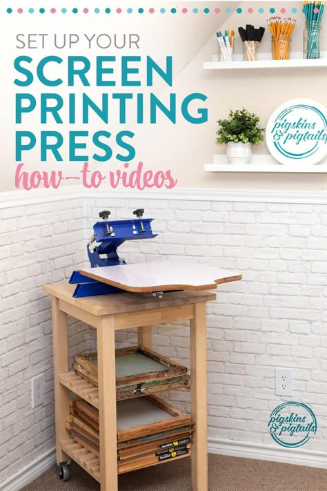 Screen Printing At Home Diy, How To Screen Print At Home, Diy Screen Printing Press, How To Screen Print, Screen Printing Multiple Colors, Screen Printing Paper, Screen Printing Table, Screen Printing Tutorial, Vinyl Craft Projects