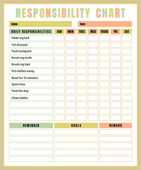 Chore Chart For Kids Age 8, Weekly Chore Chart Kids Printable, Editable Chore Chart Free, Free Chore Chart Printables Templates, Printable Chore Charts For Kids Free, Chore Chart Kids Printable Free, Blank Chore Chart Printables, Kids Chore Chart Ideas, Chore Chart Kids Printable