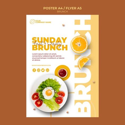 Breakfast Flyer Design, Lunch Poster, Brunch Flyer, Design Cibo, Restaurant Brochures, Healthy Restaurant Food, Bio Food, Menue Design, Restaurant Poster