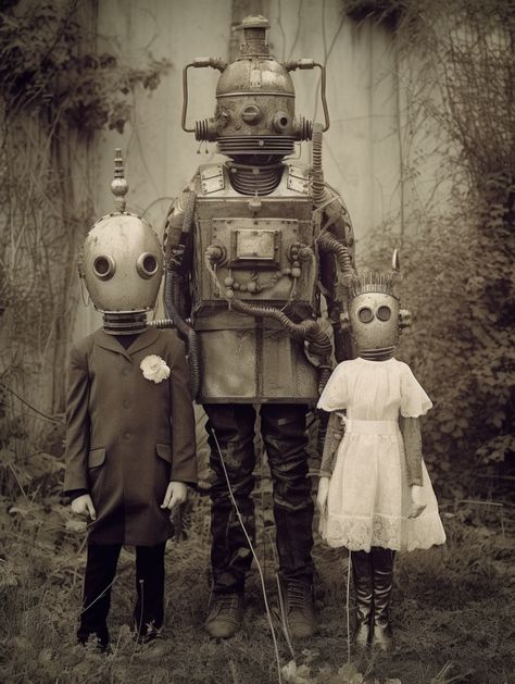 Mechanical Horror, Scary Robot, Old Robot, Retro Futurism Fashion, Revolution 9, Steampunk Motorcycle, Creepy Vintage, Vintage Robots, Art Basics