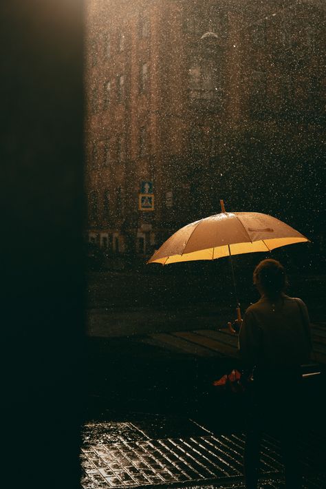 Around the Yellow on Behance Yellow Umbrella Wallpaper, Yellow Light Aesthetic Dark, Yellow Umbrella Aesthetic, Like Tears In The Rain, Tears In The Rain, Rainy City, Yellow Umbrella, Doraemon Wallpapers, 사진 촬영 포즈