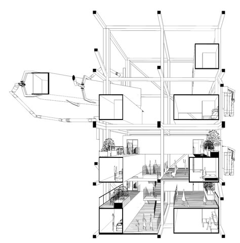 Connected Living: Metabolic Evolution through Prefabrication and Artificial Intelligence - Dioinno Architecture PLLC Metabolism Architecture, Grid Architecture, Architecture Panel, In Progress, Container Architecture, Architecture Concept Diagram, Architecture Sketchbook, Architectural Section, Concept Diagram