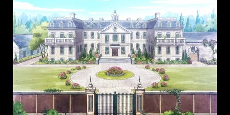 Big Houses Exterior, Japanese Mansion, Anime Houses, Scifi City, Anime House, Mansion Exterior, Anime Places, Episode Backgrounds, Anime City