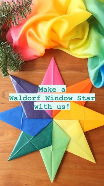 Steiner Craft Ideas, Waldorf Paper Stars, Waldorf Crafts Diy, Waldorf Kite Paper Crafts, Waldorf Window Stars Tutorial, Steiner Christmas Craft, Waldorf Stars Window, Kite Paper Stars, Waldorf At Home