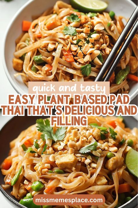 Pad Thai Sauce Recipe Easy, Vegan Pad Thai Sauce, Pad Thai Recipe Easy, Easy Vegan Pad Thai, Vegan Pad Thai Recipe, Veggie Pad Thai, Tofu Pad Thai, Vegetarian Thai Recipes, Rice Noodle Recipes