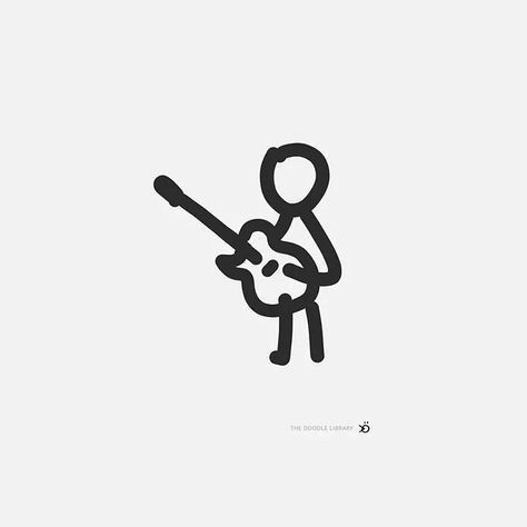 guitar playing stick figure Stick Figure, A Drawing, Guitarist, Guitar, Black And White, Tattoos, White, Black