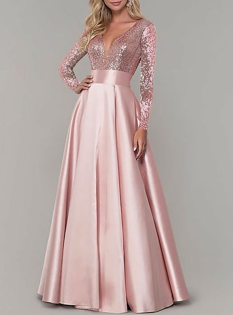 Robes Satin, Gown Elegant, Sequin Evening Gowns, A Line Evening Dress, Fall Wedding Guest, Evening Dresses Online, Cheap Evening Dresses, Evening Dress Floor Length, Dresses Formal Elegant