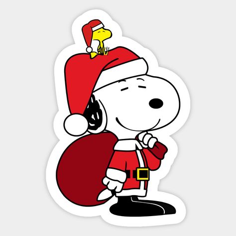 Happy Snoopy Santa Claus -- Choose from our vast selection of stickers to match with your favorite design to make the perfect customized sticker/decal. Perfect to put on water bottles, laptops, hard hats, and car windows. Everything from favorite TV show stickers to funny stickers. For men, women, boys, and girls. Santa Clus, Snoopy Decorations, Santa Claus Stickers, Santa Clos, Christmas Stickers Printable, Happy Snoopy, Christmas Toppers, Santa Stickers, Emoji Christmas