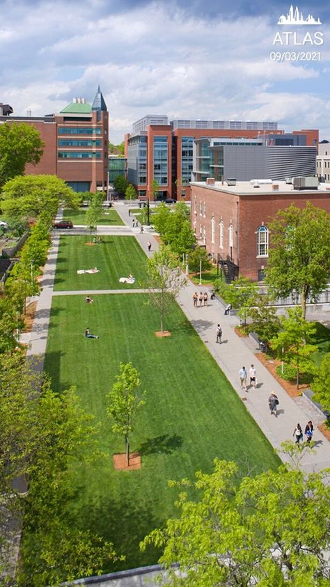 Landscape Ideas For School Campus, College Campus Landscape Design, School Campus Architecture, College Campus Layout, Modern University Campus, Modern College Campus, University Aesthetic Campus, University Building Design, School Campus Aesthetic