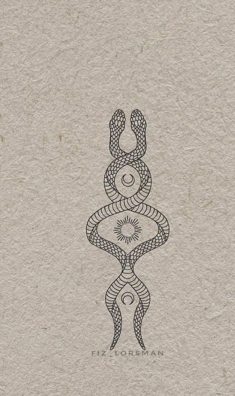 Kundalini Tattoo, Two Snakes, Serpent Tattoo, Snake Tattoo Design, Spiritual Tattoos, Tattoo Designs And Meanings, Subtle Tattoos, Spine Tattoos, Snake Tattoo