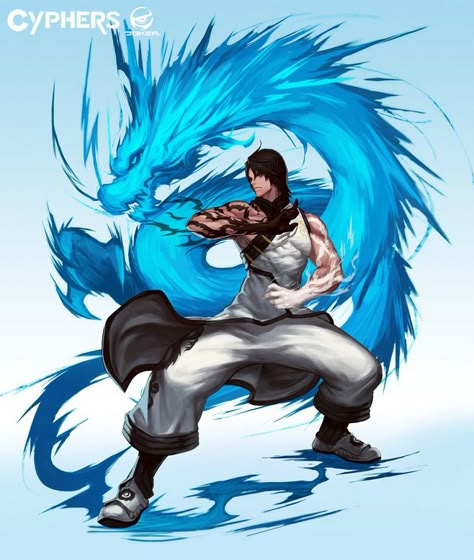 Dragon Martial Artist Dragon Monk, Demon Beast, Character Design Cartoon, Martial Artists, White Dragon, Blue Dragon, Martial Artist, Fantasy Warrior, Character Design Male