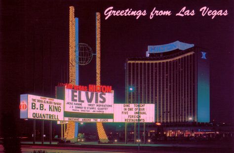 Elvis WAS Las Vegas! The big Hilton hotel is still there, but now it's a completely other hotel! Elvis 1969, Old Las Vegas, Las Vegas Hilton, Old Vegas, Vintage Vegas, Dinner Show, Elvis Presley Images, Vintage Las Vegas, The Osmonds