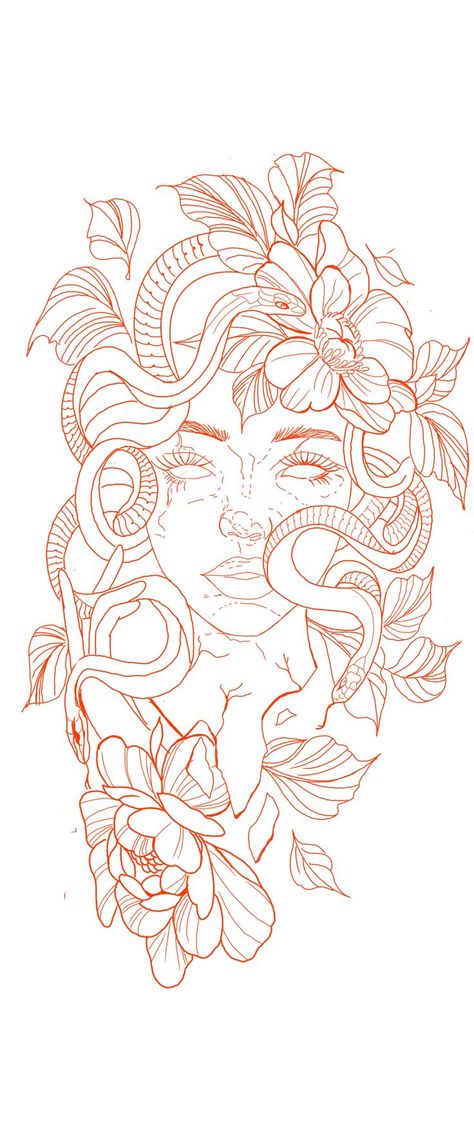 Pin by Morgan Nicole on Outline 2 in 2022 | Medusa tattoo, Medusa tattoo design, Tattoo stencil outline Woman Thigh Sleeve Tattoo, Tattoo Tolerance Chart, Medusa Tattoo Thigh Beautiful, Woman Stencil Tattoo, Thigh Tattoos Women Medusa, Medusa Thigh Tattoo Women, Shoulder Tattoo Outline, Edgy Spine Tattoo, Medusa Back Tattoo Women