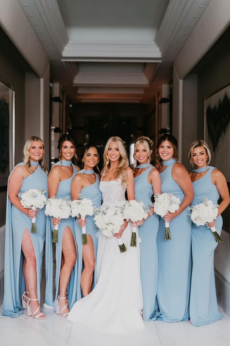 Wedding Bridesmaid Colors, Light Blue Bridesmaid With Groomsmen, Brids Mades Dresses Blue, Powder Blue Bridesmaid Dress And Groomsmen, Sky Blue Wedding Theme Bridesmaid Dress, Baby Bluebridesmaid Dresses, Emily Karlsson, Babyblue Brides Maid Dresses, Blue And White Bridesmaid Dresses