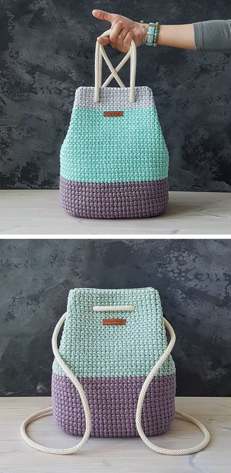 Crochet Bag Free Pattern, Diy Pouch, Bag Free Pattern, Mochila Crochet, Tote Crochet, Free Crochet Bag, Crochet Aesthetic, Crochet Backpack, Aesthetic Diy