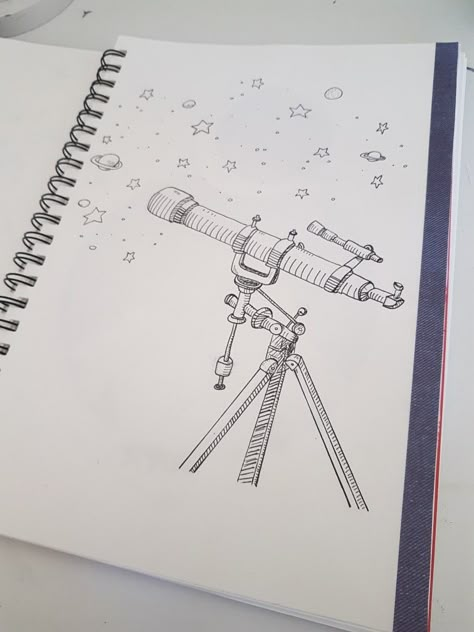 #nightvisions #telescope #simpledrawing #easyartforbeginners #blackandwhite How To Draw A Telescope, Telescope Drawing Easy, Astronomy Drawings Easy, Astronomer Drawing, Telescope Sketch, Astronomy Art Drawing, Observatory Drawing, Astronomy Sketches, Telescope Tattoo