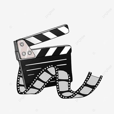 Movie Stickers Film, Cinema Art Illustration, Film Roll Illustration, Movies Clipart, Movie Clapper Board, Film Clipart, Film Drawing, Movie Clapper, Movie Clipart