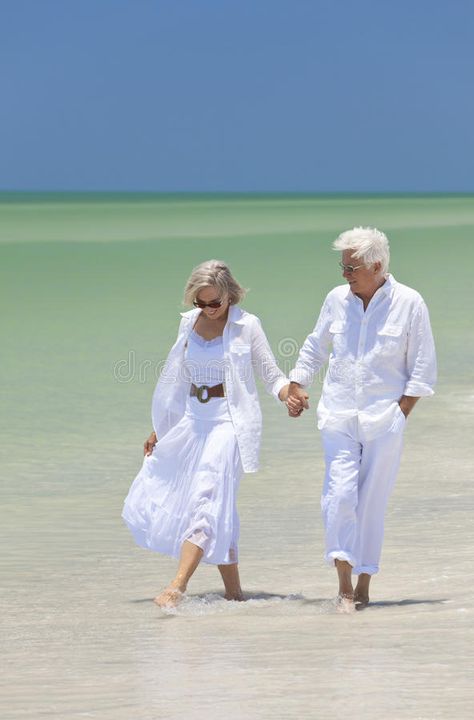 Happy Senior Couple Walking Holding Hands on Beach. Happy senior man and woman c #Sponsored , #Sponsored, #Paid, #Couple, #Happy, #Holding, #Walking Chilled Soups, Pictures For Collage, Ageing Gracefully, Older Couple, Grow Old With Me, Smile Images, Old Couple, Elderly Couples, Couples Walking