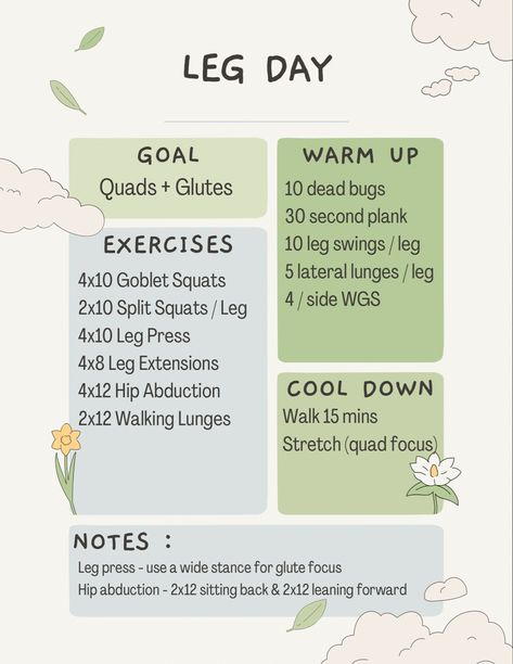 Glute Focused Leg Day Gym, At Home Glute And Quad Workout, Leg Day Glute Focus, Gym Warm Up Routine, Leg Day Quad Focus, Leg Day Beginner Gym, First Day At The Gym Workout, Let Day Workout Gym, Killer Leg Workouts Gym