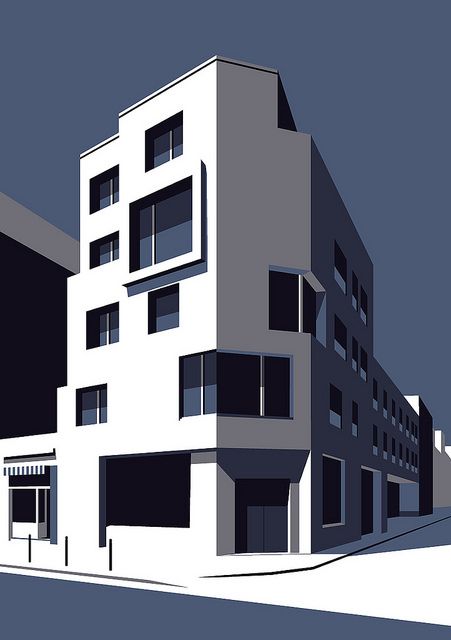 Block Illustration, Paris House, Building Illustration, Paris Home, Poster Wallpaper, House Illustration, Architecture Illustration, Urban Sketching, Flat Illustration