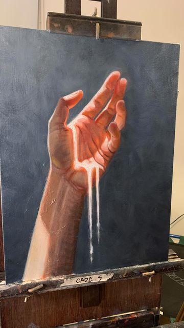 Move On Painting, Meaningful Drawings On Canvas, Painting On Different Surfaces, Surreal Hand Drawing, Deep Meaning Canvas Art, Oil Painting Deep Meaning, Paintings Deep Meaning, Paintings That Make You Feel Something, Art With Meaning Deep Perspective