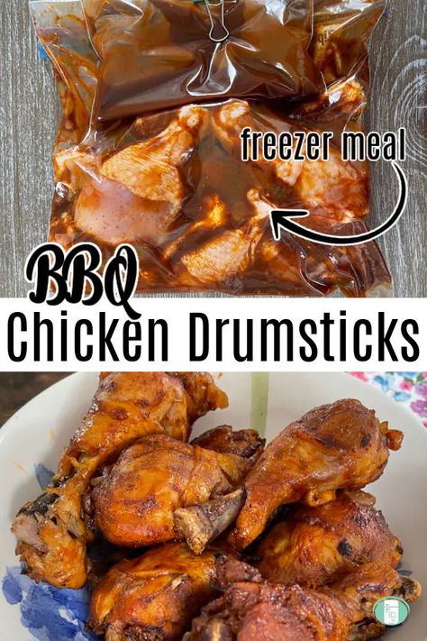 Chicken Freezer Meals Crockpot, Chicken Drumsticks In The Oven, Drumsticks In The Oven, Baked Bbq Chicken Legs, Crock Pot Bbq Chicken, Bbq Drumsticks, Pregnancy Freezer Meals, Crock Pot Bbq, Bbq Chicken Drumsticks