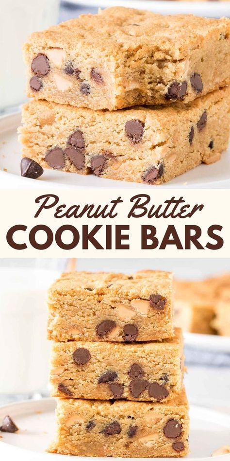 Recipes For Peanut Butter, Chocolate Chips And Peanut Butter, Butter Cookie Bars, Chips And Chocolate, Peanut Butter Cookie Bars, Chip Recipes, Crumble Cookie, Crumb Bars, Butter Desserts