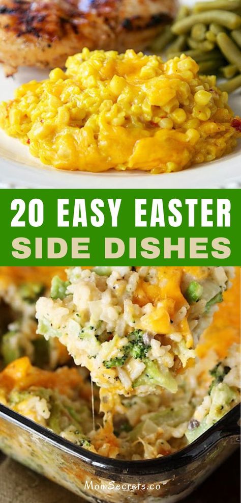 We have for you a collection of 20 Amazing Easter Side Dishes to help you with your Easter celebrations! You don't want to miss these recipes! #easter #eastersidedishes #easterrecipes #sidedishes Easter Ham Dinner, Easter Lunch Menu, Easter Side Dishes Vegetables, Easter Casserole, Easter Dinner Side Dishes, Easter Main Dishes, Easter Dinner Sides, Easter Side Dishes Recipes, Easy Easter Dinner