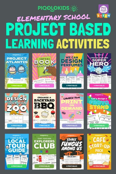 Here are 12 super awesome Project Based Learning (PBL) printable activity packs based on authentic real world connections. They are suitable for students in grades one to three. Easy to set up for teachers just starting out PBL. #pbl #creativeworksheets #printables Project Based Learning Elementary, Project Based Learning Ideas, Elementary School Projects, Pbl Projects, Math Literacy Activities, Kids Activities At Home, Game Based Learning, Fun Classroom Activities, Homeschool Education