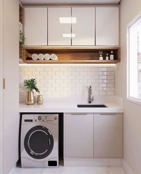 Build Laundry Room, Laundry Room Shelving, Small Utility Room, Laundry Room Wall Decor, Desain Pantry, Laundry Room Wallpaper, Dream Laundry Room, Laundry Room Sink, Laundry Room Layouts