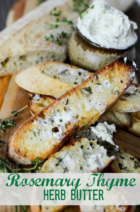 Tallow Recipes, Thyme Butter, Butter Boards, Herb Butter Recipe, Compound Butter Recipe, Flavored Butter Recipes, Fresh Herb Recipes, Thyme Herb, Butter Recipes Homemade