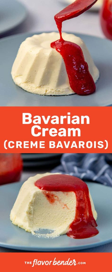 Bavarian Cream Pie Recipe, Russian Cream Dessert, Swedish Cream Dessert, Flan Dessert Recipes, Bavarian Desserts, Recipes With Cream, Russian Cream Recipe, Bavarian Cream Dessert, Easy Bavarian Cream Recipe