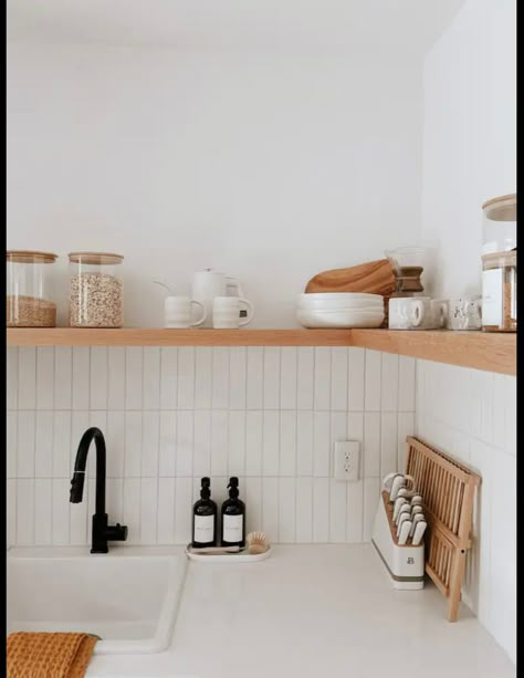 Tiles Splashback, Scandi Kitchen, White Kitchen Tiles, Fireclay Tile, Kitchen Splashback, Kitchen Wall Tiles, Scandinavian Kitchen, Kitchen Tile, Kitchen Tiles Backsplash