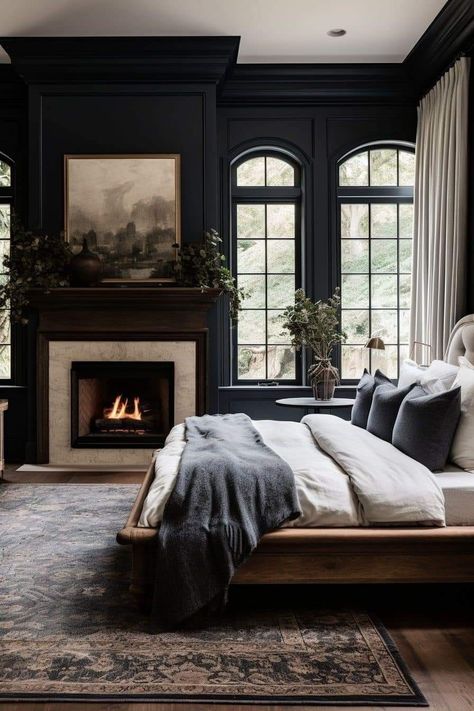 Moody Room, Moody Bedroom Ideas, Moody Bedroom, Romantic Retreat, Romantic Bedroom, Up House, Dream House Interior, Master Bedrooms Decor, Remodel Bedroom