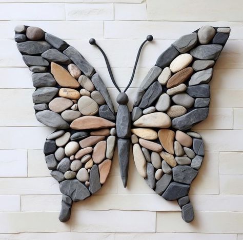 Rock Crafts Diy, Stone Pictures Pebble Art, Wall Art Diy Paint, Diy Rock Art, Stone Pictures, Stone Crafts, Garden Art Sculptures, Rock Painting Art, Garden Art Diy