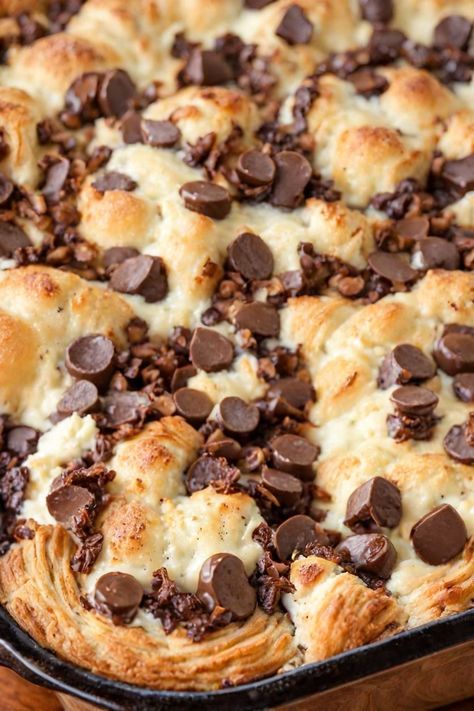 Chocolate Croissant Breakfast Bake Recipe

Ingredients

- 4 large croissants, cut into chunks
- 1 cup chocolate chips
- 4 large eggs
- 1 cup whole milk
- 1/4 cup sugar
- 1 teaspoon vanilla extract
- 1/4 teaspoon salt

Full Cooking Instructions on... Recipes With Stale Croissants, Chocolate Brunch Recipes, Chocolate Chip Croissant Bake, Leftover Croissants Recipes, Chocolate Croissant Breakfast Bake, Large Croissant Recipe, Croissant Recipe Dessert, Croissant Dinner Ideas, Stuffed Croissants Breakfast