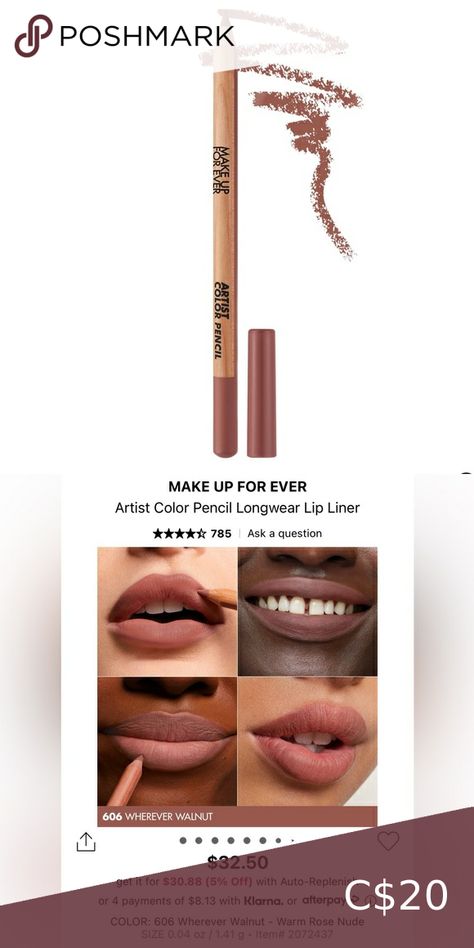 Make Up For Ever Artist Color Pencil Longwear Lip Liner Makeup Forever Lip Liner, Liner Styles, High End Makeup, Make Up For Ever, Makeup Forever, Color Pencil, Your Lips, Lip Pencil, Lip Liner