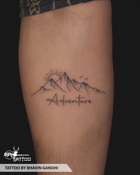 Tattoo Ideas Mountains Simple, Simple Moutain Tattoos For Women, Small Colorado Tattoo Ideas, Cool Mountain Tattoos, Basic Mountain Tattoo, Mountain Name Tattoo, Adventure Mountain Tattoo, White Mountain Tattoo, Cross Mountain Tattoo