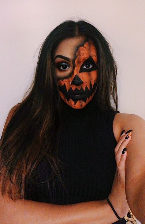 Jack O Lantern Faces Makeup, Easy Pumpkin Faces, Halloween Maquillaje, Holloween Makeup, Makeup Scary, Cute Halloween Makeup, Halloween Costumes Diy, Halloween Makeup Pretty, Jack O Lantern Faces