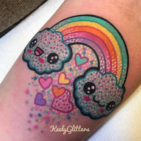 Rainbow Tattoo, Candy Tattoo, Peace Tattoos, Hippie Tattoo, Bright Tattoos, Rainbow Tattoos, Retro Tattoos, Kawaii Tattoo, Temp Tattoo