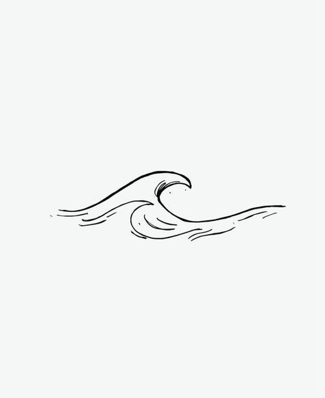 Wave Tatoos Men, Waves Line Drawing, Ocean Tattoo Men, Wave Tattoo Men, Minimal Wave Tattoo, Surfs Up Tattoo, Fine Line Ocean Tattoo, Logo Mer, Fine Line Wave Tattoo