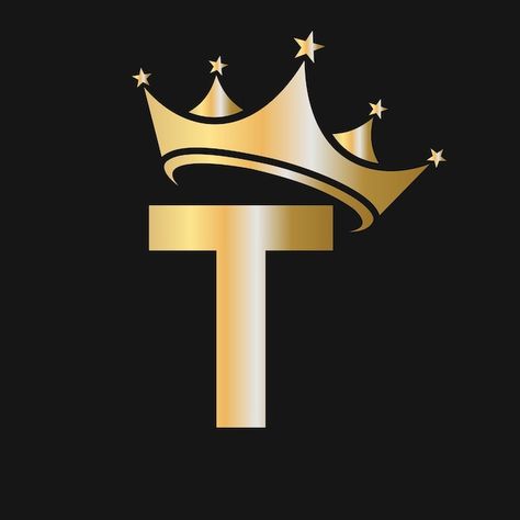 Letter t crown logo crown logo on letter... | Premium Vector #Freepik #vector #crown #king #royal-crown #golden-crown Acid Wallpaper, Facebook And Instagram Logo, H Letter Images, Image King, S Letter Images, T Wallpaper, Eagle Wallpaper, S Logo Design, Cute Love Photos