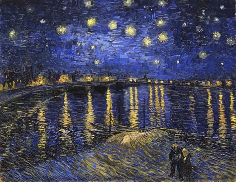 Vincent Van Gogh “Starry night over the Rhone” Famous Art Paintings, Starry Night Over The Rhone, Vincent Van Gogh Starry Night, Vincent Van Gogh Art, Vincent Van Gogh Paintings, Arte Van Gogh, The Starry Night, Van Gogh Paintings, Van Gogh Art