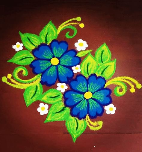 Small Rangoli Design With Colours, 2025 Rangoli Design, Simple Colour Rangoli Designs, Rangoli Colour Combination, 2025 Rangoli, Colour Kolam Design, Simple Colour Kolam, New Diwali Rangoli, Free Hand Rangoli Designs With Colours