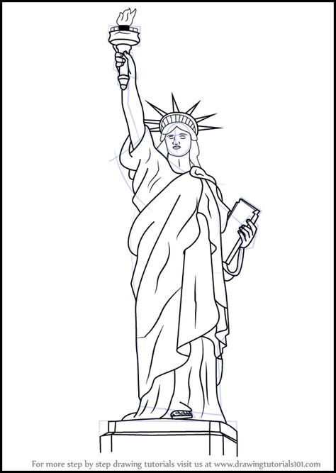 40 Easy And Beautiful Statue Of Liberty Drawings And Sketches Statue Of Liberty Drawing Sketch, Draw Statue Of Liberty, Statue Of Liberty Drawing, Statue Of Liberty Art, Statue Of Liberty Tattoo, Sketch Head, Liberty Tattoo, Statue Liberty, Liberty Statue