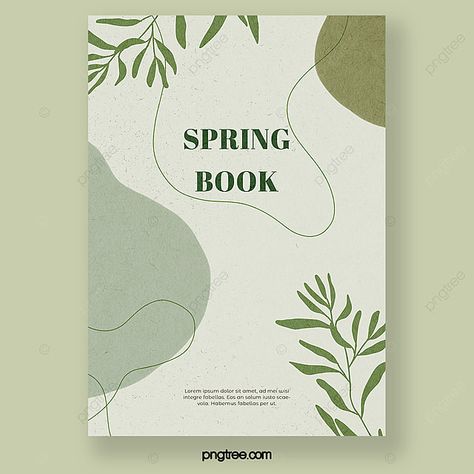 Spring Element Leaf Flower Abstract Geometric Book Cover Design Trendy Yearbook Covers, Design Book Layout Ideas, Cute Book Cover Design, Book Front Cover Design, Spring Design Graphic, Design For Book Cover, Cover Book Design Inspiration, Best Book Cover Design, Flower Book Cover