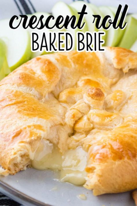 Pillsbury Brie Appetizers, Bri Cheese Recipes Baked Brie Crescent Rolls, Brie Cheese Crescent Rolls, Brie Crescent Roll Baked, Crescent Roll Brie Appetizer, Brie Crescent Roll Appetizers, Brie With Crescent Rolls, Recipe Using Brie Cheese, Baked Brie Crescent Roll